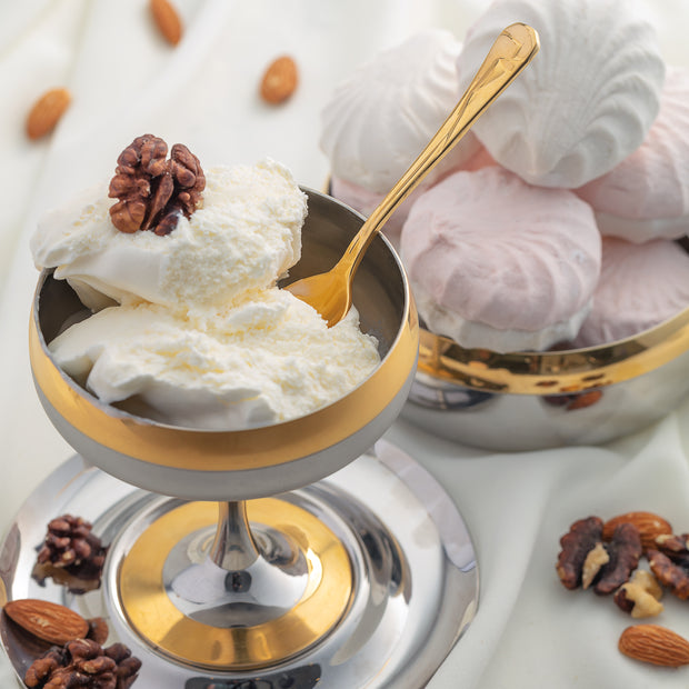 Baron, Мини комплект сервиз за шампанско за 6 човека,  декор. позлатен