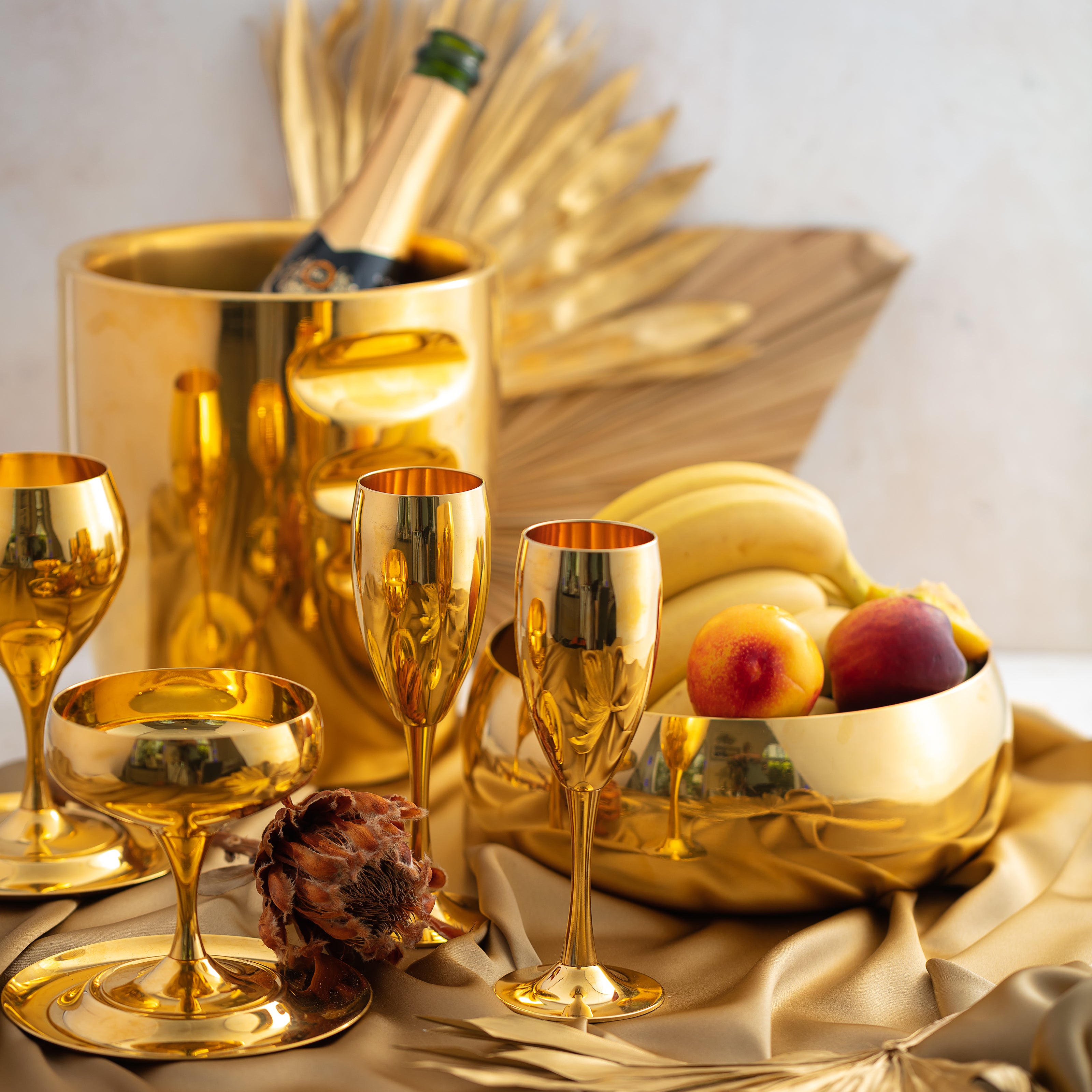 La Perle сервиз за шамп. за 6 човека позлатен