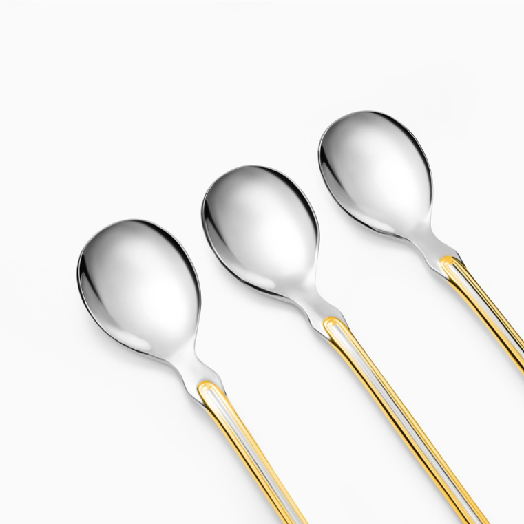 Zepter Venus лъжици за коктейл 6 бр. декор. позлатени