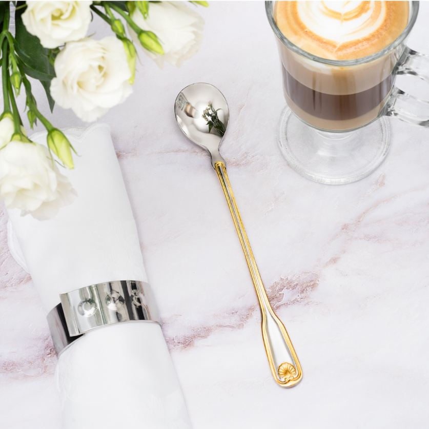 Zepter Venus лъжици за коктейл 6 бр. декор. позлатени