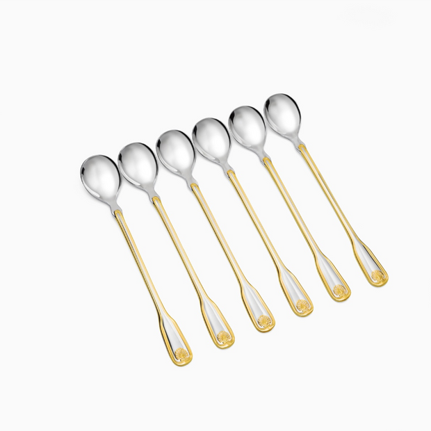 Zepter Venus лъжици за коктейл 6 бр. декор. позлатени