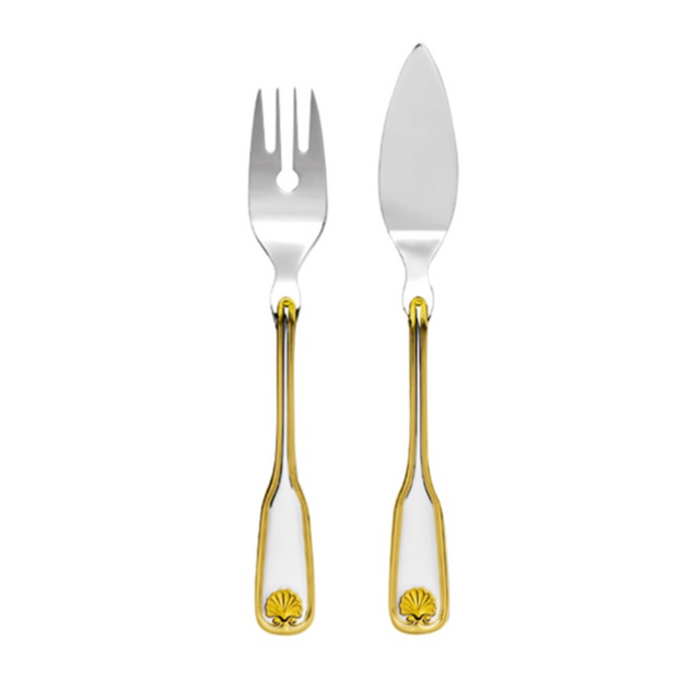 Zepter Venus фиш сет 12 ел. декорат. позлатен