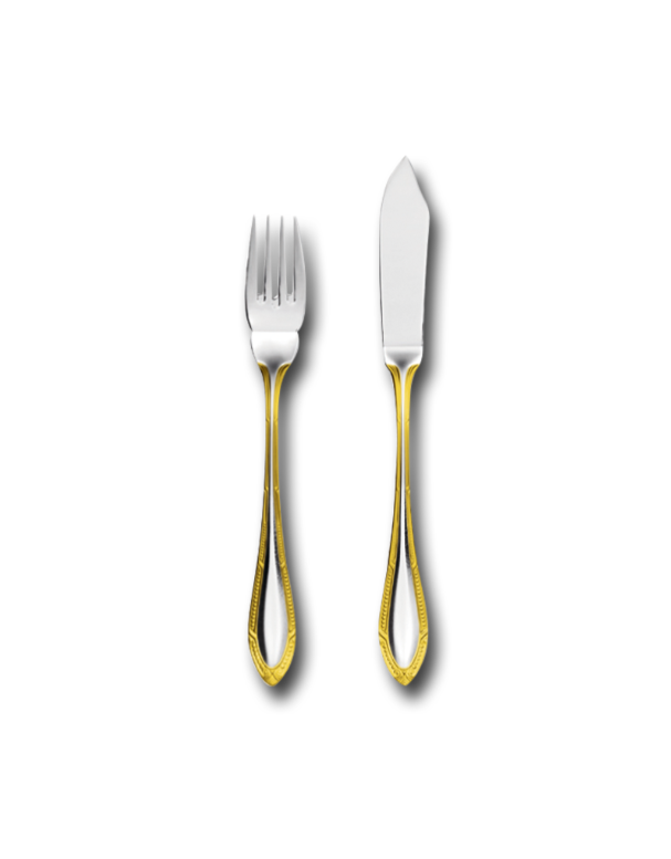 Zepter Senator фиш сет 12 ел. частично позлатен