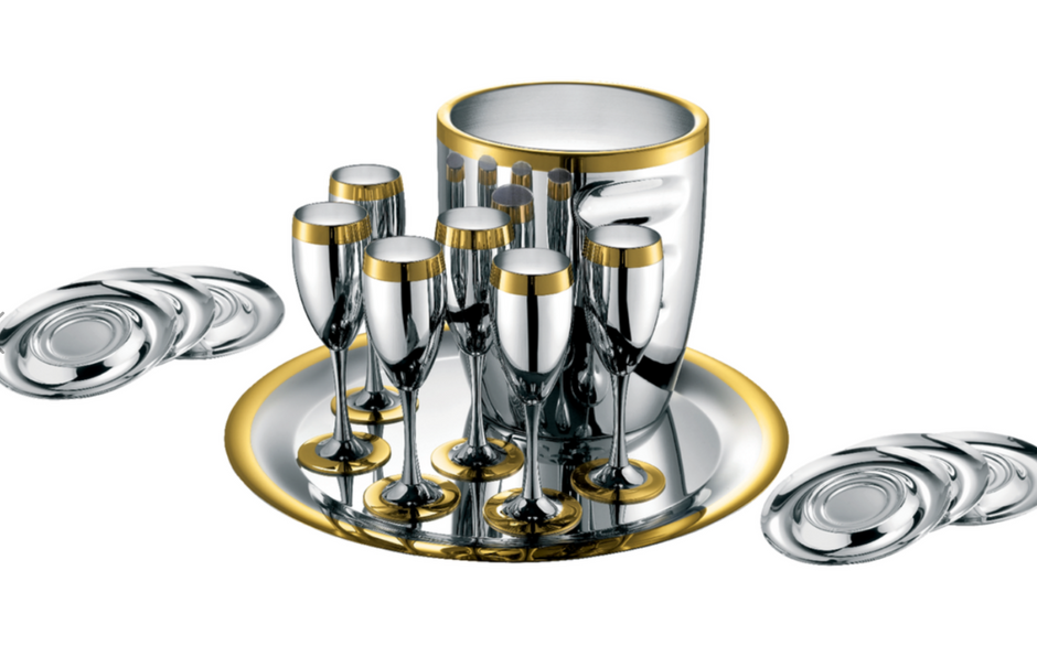 La Perle - сервиз за шамп. за 6 човека - декоративно позлатени