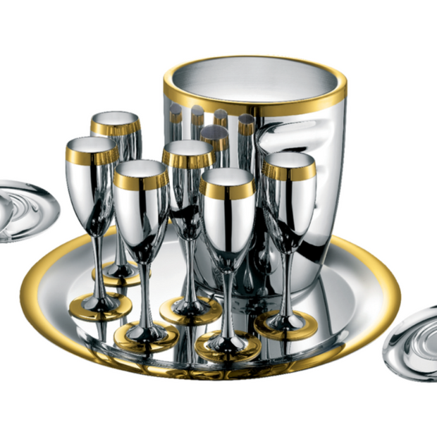 La Perle - сервиз за шамп. за 6 човека - декоративно позлатени