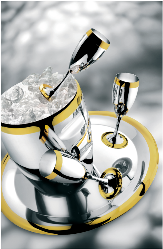 La Perle комплект 6 бр. чаши за шамп. декоративно позлатени