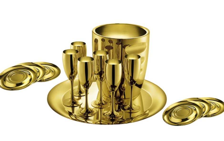 La Perle комплект 6 бр. чаши за шамп. позлатен