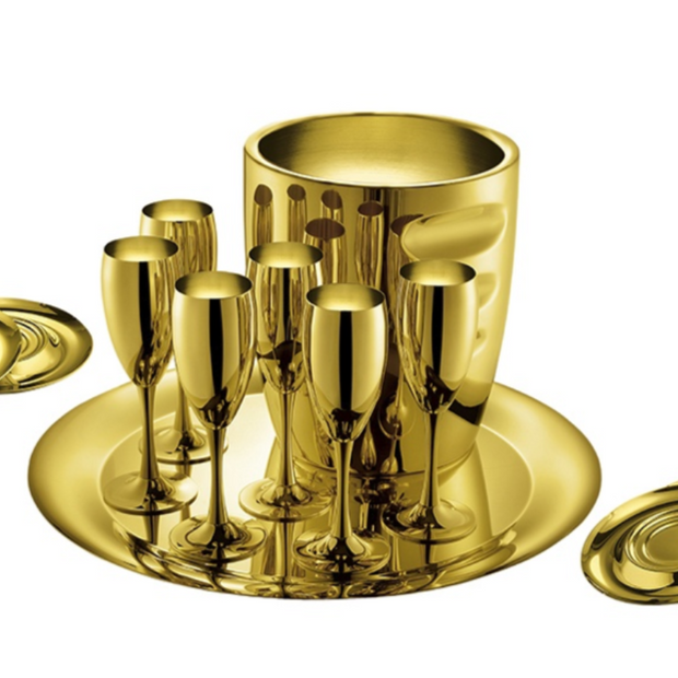 La Perle комплект 6 бр. чаши за шамп. позлатен