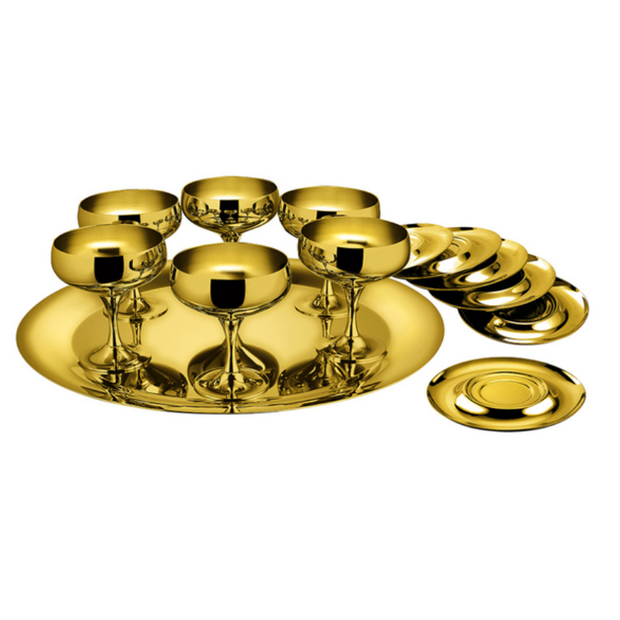 Baron, Комплект за шампанско за 6 души, позлатен