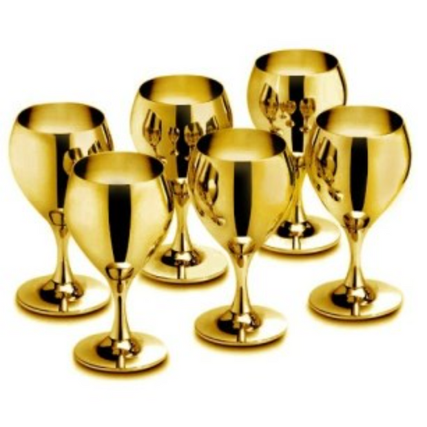 PRINCE, КОМПЛЕКТ 6БР. ЧАШИ ЗА ВИНО,  ПОЗЛАТЕН