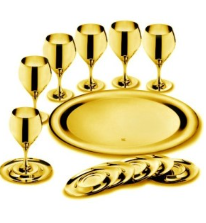 PRINCE, МИНИ КОМПЛЕКТ СЕРВИЗ ЗА ВИНО ЗА 6 ЧОВЕКА, 13 ЕЛ., ПОЗЛАТЕН