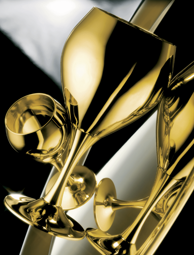 Prince - Комплект 6 бр. чаши за ликьр - позлатени