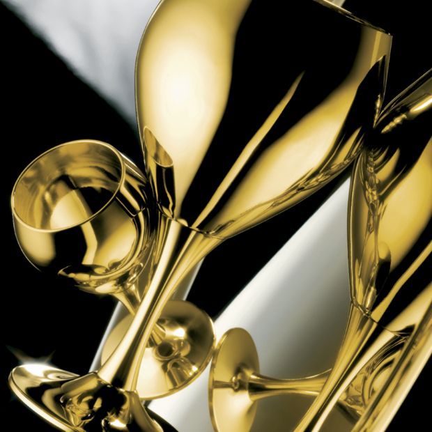 Prince - Комплект 6 бр. чаши за ликьр - позлатени