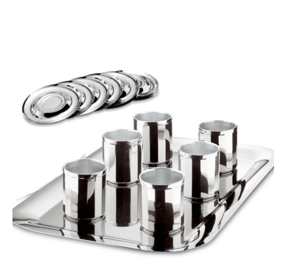 King - Мини комплект за уиски за 6 човека, 13 ел., хром-никел