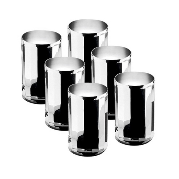 Комплект прави чаши за чай за 6 души, Taiga, 6 ел., хром-никел