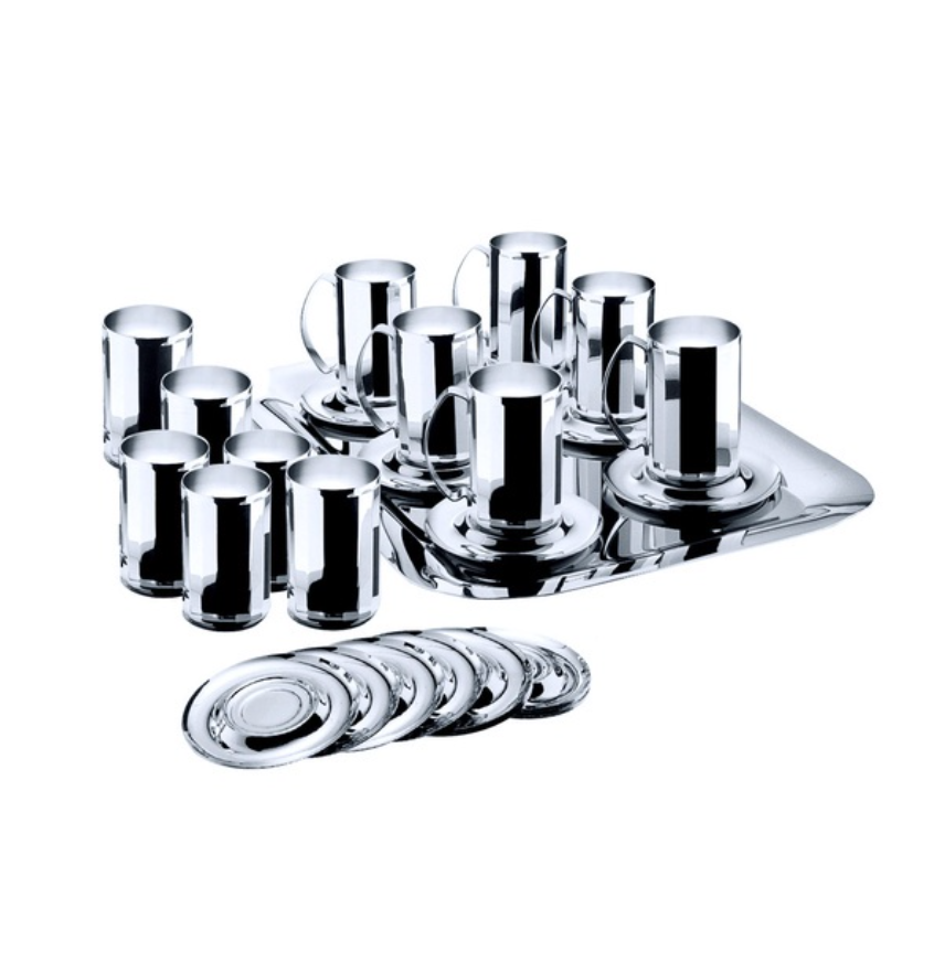 Мини комплект за чай и топли напитки. 6 души, Taiga, 25 ел., хром-никел