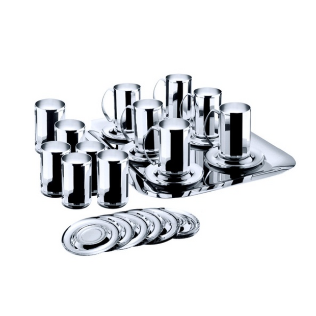 Мини комплект за чай и топли напитки. 6 души, Taiga, 25 ел., хром-никел